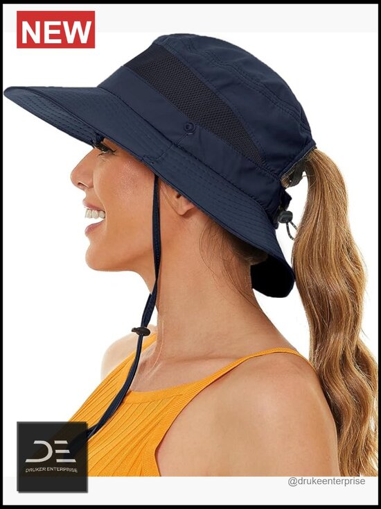 UPF 50+ Waterproof Sun Hat with Ponytail Hole Hiking Safari Bucket Hat main image 5